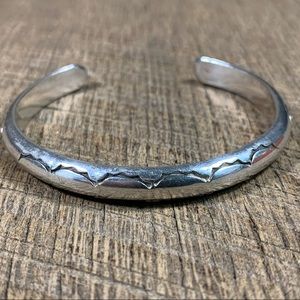 Navajo Sterling Silver Stamped Cuff Bracelet